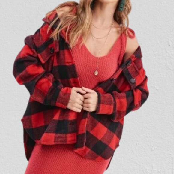 Red Midi Shoulder Tie Sweater Dress - Picture 6 of 15